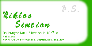 miklos simtion business card